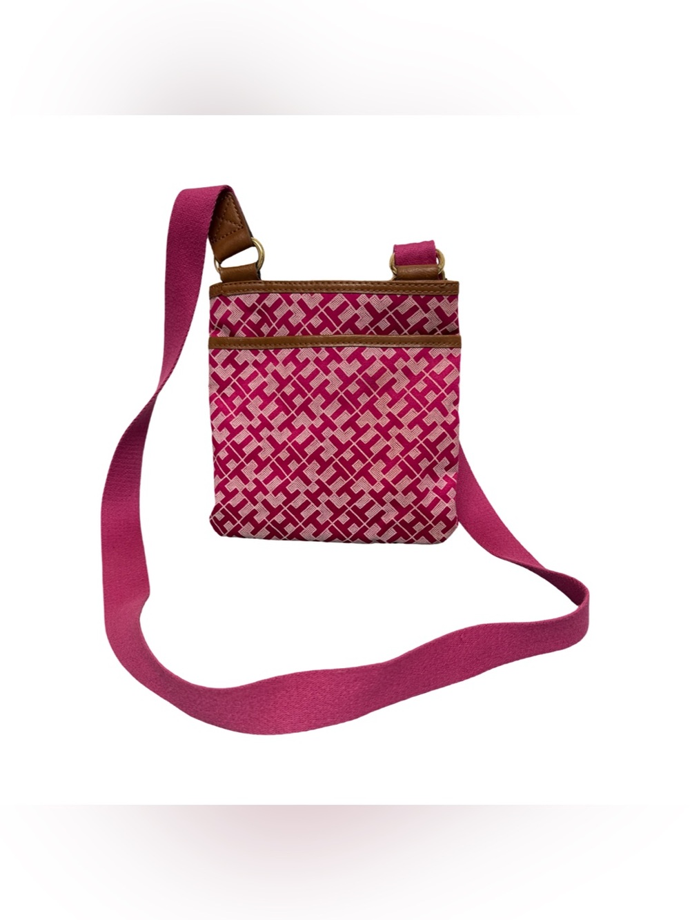 Tommy Hilfiger Logo-Print Crossbody Bag in Pink - Designer Style - Picture 2 of 11